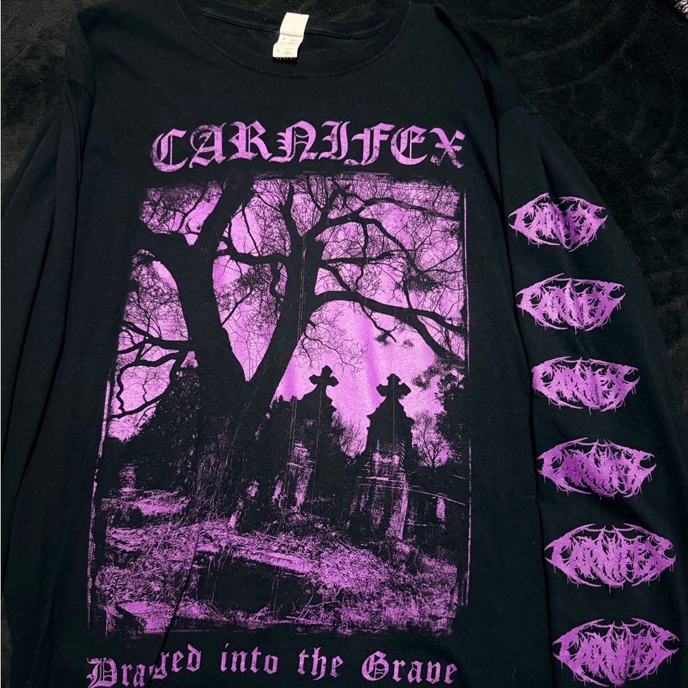Carnifex dragged into the grave Black and Purple Graphic Men's Shirt